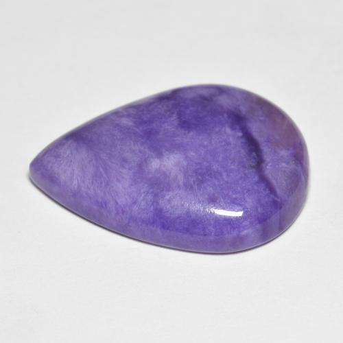 Charoïte violet intense naturelle en forme de poire, 11,44 ct, opaque