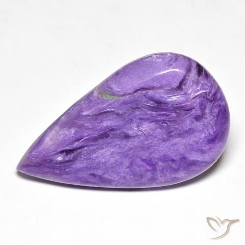 11.71ct Naturel Medium Dark-Violet Charoïte, En forme de poire, Opaque