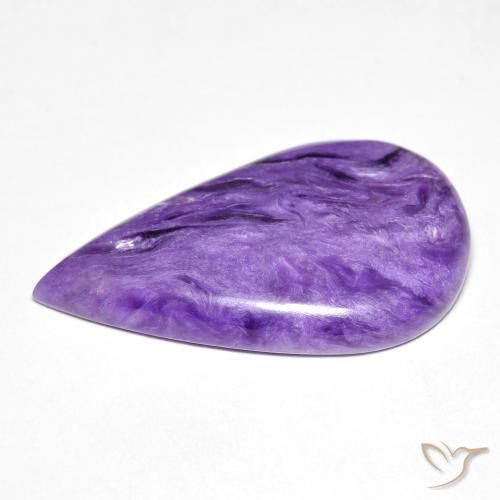Charoïte Medium Dark-Violet naturelle En forme de poire, 11.71 ct, Opaque