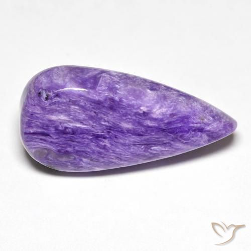 Charoïte Violet foncé naturelle En forme de poire, 12.77 ct, Opaque