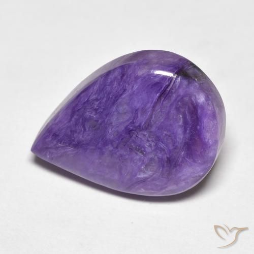 Charoïte Violet pourpre velours naturelle En forme de poire, 7.61 ct, Opaque