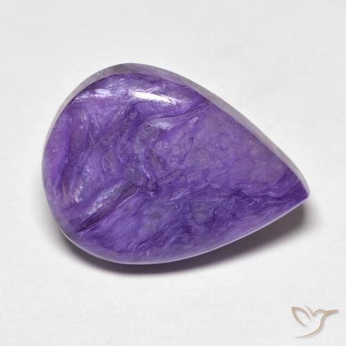 Charoïte Violet pourpre velours naturelle En forme de poire, 7.61 ct, Opaque