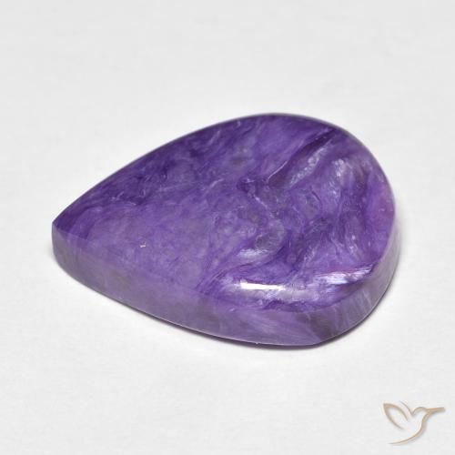 Charoïte Violet pourpre velours naturelle En forme de poire, 7.61 ct, Opaque