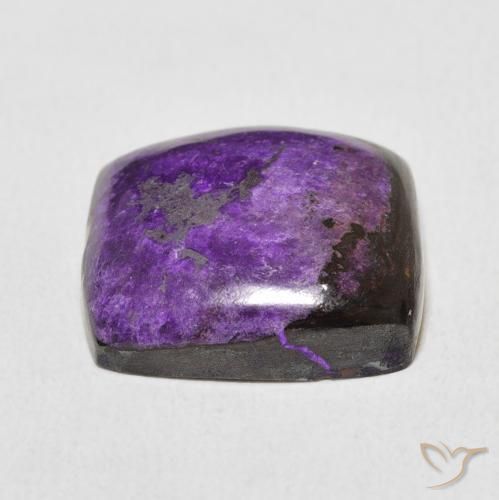 Charoïte Violet pourpre velours naturelle Coussin, 12.90 ct, Opaque