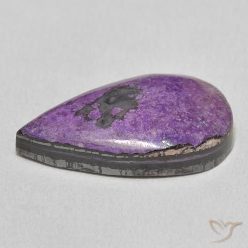 Charoïte Violet foncé naturelle En forme de poire, 14.02 ct, Opaque