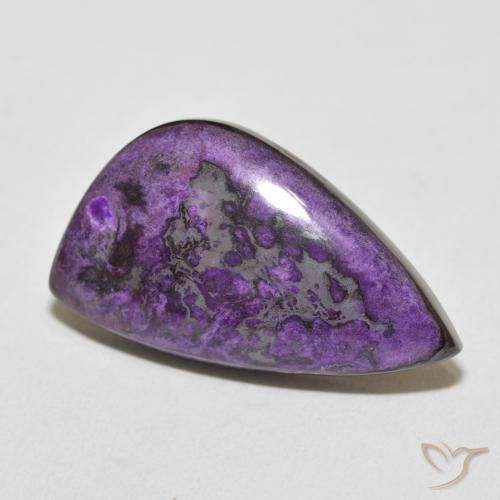Charoïte Violet foncé naturelle En forme de poire, 21.47 ct, Opaque