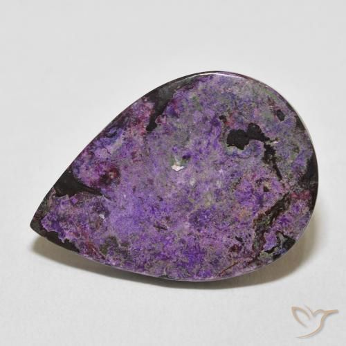 Charoïte Violet pourpre velours naturelle En forme de poire, 19.23 ct, Opaque