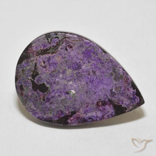 Charoïte Violet pourpre velours naturelle En forme de poire, 19.23 ct, Opaque