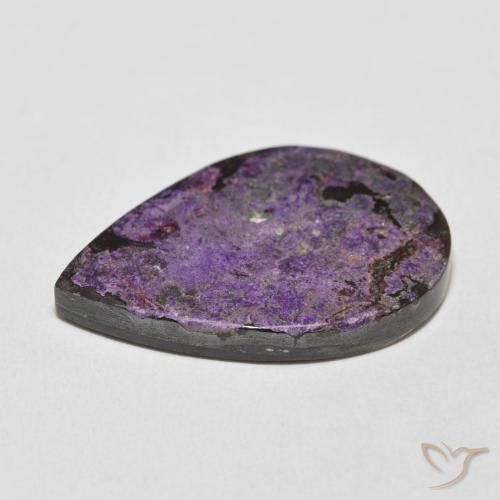 Charoïte Violet pourpre velours naturelle En forme de poire, 19.23 ct, Opaque