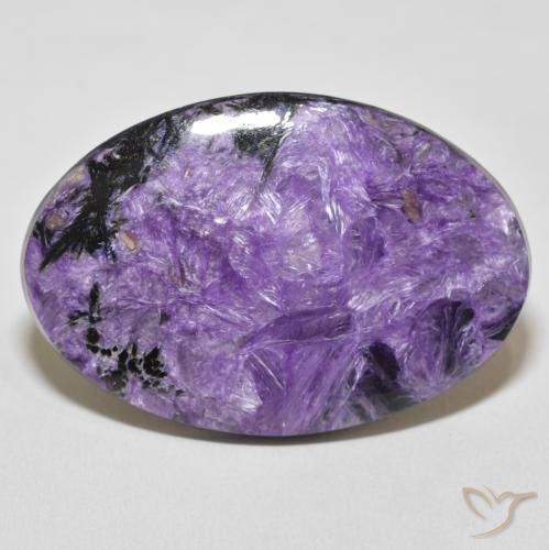 Charoïte Violet foncé naturelle Coupe ovale, 38.49 ct, Opaque