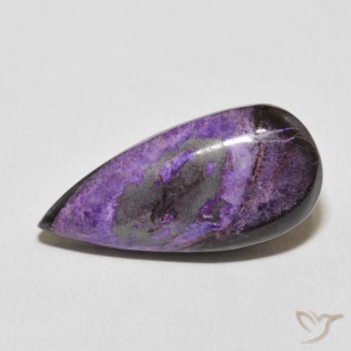 Charoïte Violet profond moyen naturelle En forme de poire, 15.16 ct, Opaque