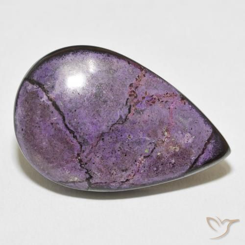 Charoïte Violet pourpre velours naturelle En forme de poire, 27.14 ct, Opaque