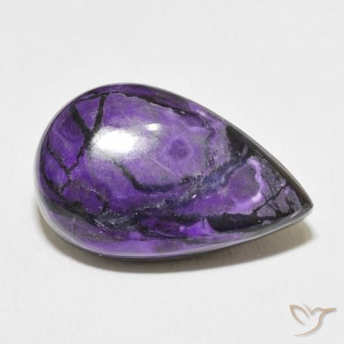 Charoïte Violet foncé naturelle En forme de poire, 13.29 ct, Opaque