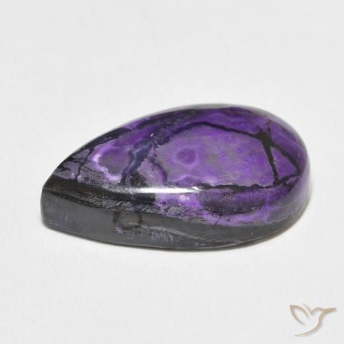 Charoïte Violet foncé naturelle En forme de poire, 13.29 ct, Opaque