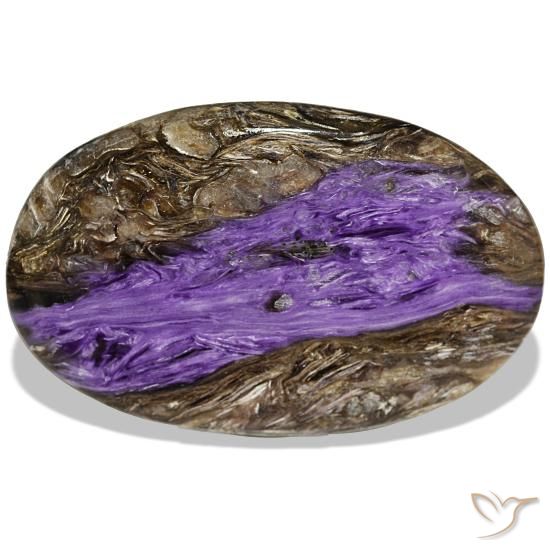 Charoïte violet naturelle en forme de poire, 52,72 ct, opaque