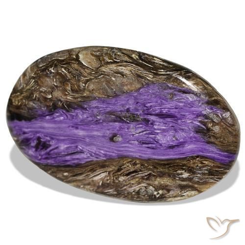 Charoïte violet naturelle en forme de poire, 52,72 ct, opaque