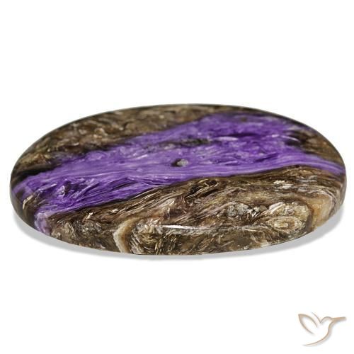 Charoïte violet naturelle en forme de poire, 52,72 ct, opaque