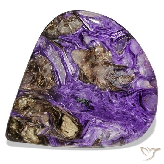 Charoïte violet naturelle en forme de poire, 80,16 ct, opaque