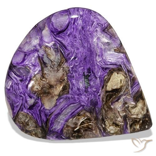 Charoïte violet naturelle en forme de poire, 80,16 ct, opaque
