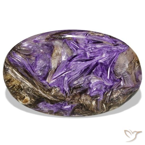 Charoïte violet naturelle coupe ovale, 51,52 ct, opaque