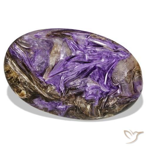 Charoïte violet naturelle coupe ovale, 51,52 ct, opaque