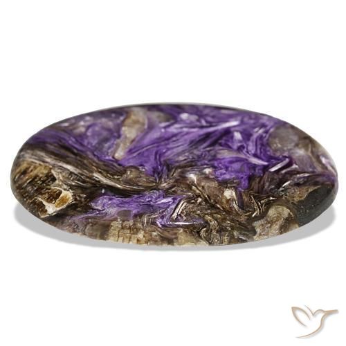 Charoïte violet naturelle coupe ovale, 51,52 ct, opaque