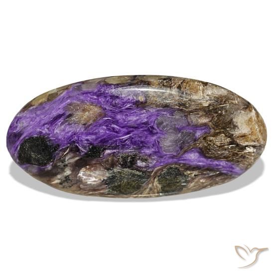 Charoïte violet naturelle coupe ovale, 51,81 ct, opaque