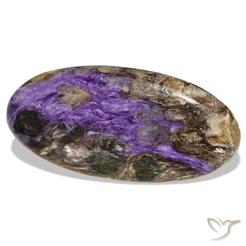 Charoïte violet naturelle coupe ovale, 51,81 ct, opaque