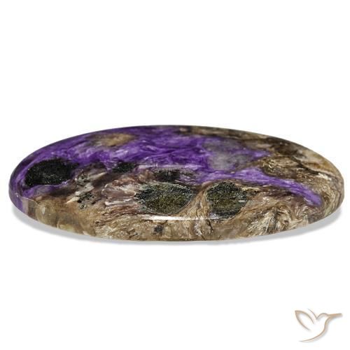 Charoïte violet naturelle coupe ovale, 51,81 ct, opaque