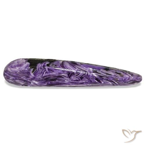 Charoïte violet naturelle en forme de poire, 12,66 ct, opaque