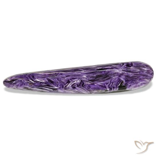 Charoïte violet naturelle en forme de poire, 12,66 ct, opaque