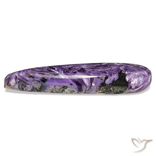 Charoïte violet naturelle en forme de poire, 12,66 ct, opaque