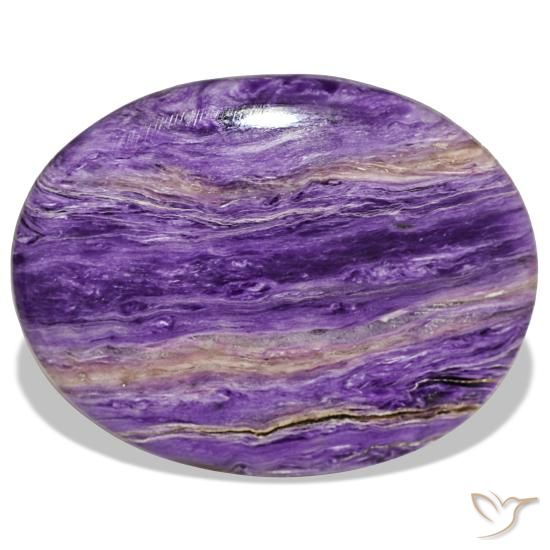 Charoïte violet naturelle coupe ovale, 37,34 ct, opaque