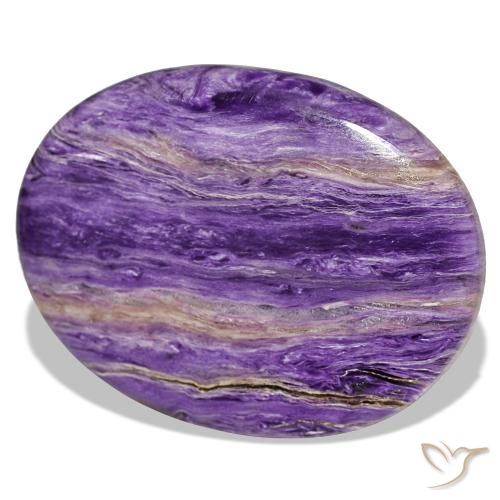 Charoïte violet naturelle coupe ovale, 37,34 ct, opaque