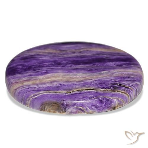Charoïte violet naturelle coupe ovale, 37,34 ct, opaque