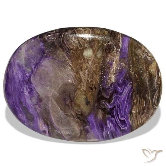 Charoïte violet naturelle coupe ovale, 51,30 ct, opaque