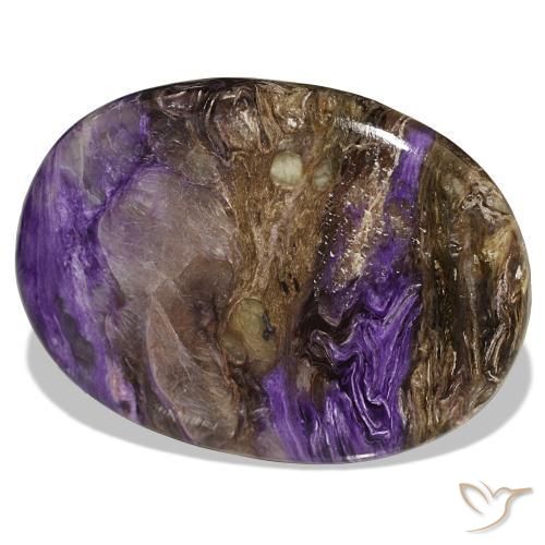 Charoïte violet naturelle coupe ovale, 51,30 ct, opaque