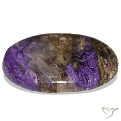 Charoïte violet naturelle coupe ovale, 51,30 ct, opaque