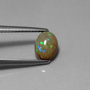 Opale chocolat multicolore naturelle transparent, 1,03 ct, transparent / translucide