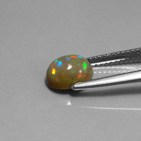 Opale chocolat multicolore naturelle transparent, 1,03 ct, transparent / translucide