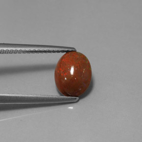 Opale chocolat multicolore naturelle coupe ovale, 1,04 ct, opaque