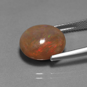 Opale chocolat multicolore naturelle transparent, 6,46 ct, transparent / translucide