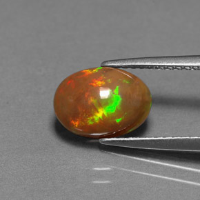 Opale chocolat multicolore naturelle transparent, 1,30 ct, transparent / translucide
