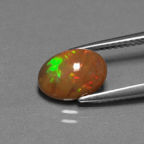 Opale chocolat multicolore naturelle transparent, 1,30 ct, transparent / translucide