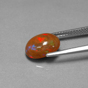 Opale chocolat multicolore naturelle transparent, 2,03 ct, transparent / translucide