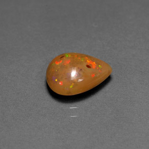 Opale chocolat multicolore naturelle en forme de poire, 1,64 ct, opaque