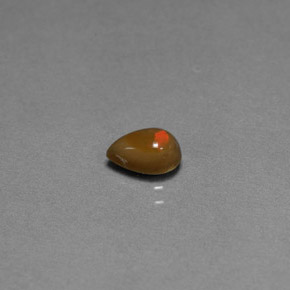 Opale chocolat multicolore naturelle en forme de poire, 0,46 ct, opaque