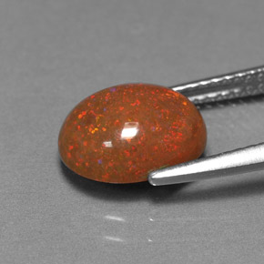 Opale Chocolat Multicolore naturelle Coupe ovale, 1.66 ct, Opaque