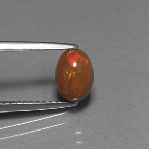 Opale Chocolat Multicolore naturelle Coupe ovale, 0.69 ct, Opaque