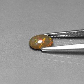 Opale chocolat multicolore naturelle coupe ovale, 0,46 ct, opaque